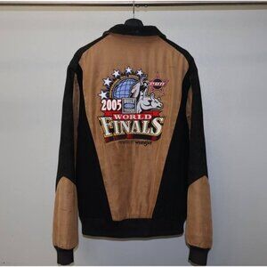 2005 PBR Rodeo World Finals Cripple Creek Leather Canvas Jacket L